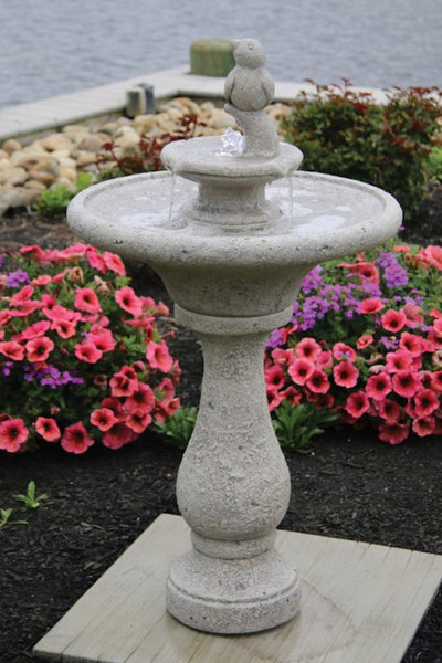 Chelsea Round Bird Garden Fountain Flowing Water Fall Sculptural